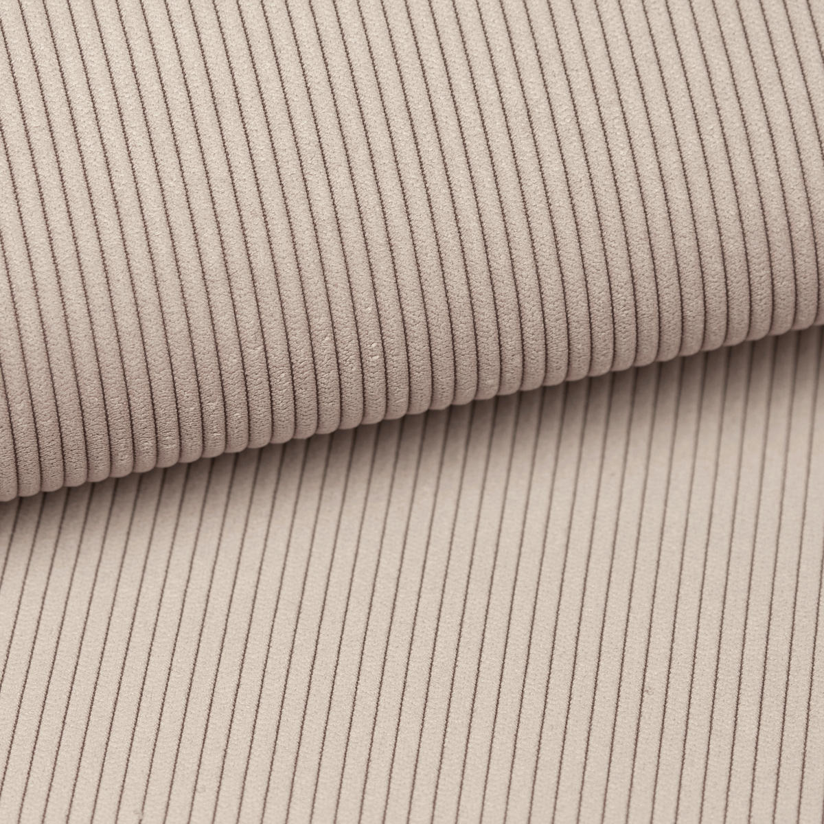 ECKSOFA in Cord Beige  - Beige/Schwarz, Design, Textil/Metall (262/183cm) - MID.YOU