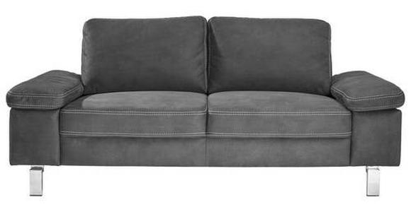 2-SITZER-SOFA in Mikrofaser Anthrazit  - Chromfarben/Anthrazit, Design, Textil/Metall (194/86/97cm) - Hom`in