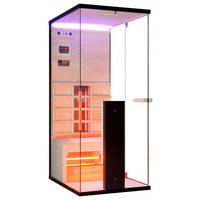 INFRAROTKABINE für 1 Personen  - Schwarz, KONVENTIONELL, Holz (80/190/110cm) - Sanotechnik