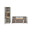 WOHNWAND  in Anthrazit, Hellgrau, Sahara  240/204/45 cm  - Anthrazit/Hellgrau, Design, Glas/Holzwerkstoff (240/204/45cm) - Novel