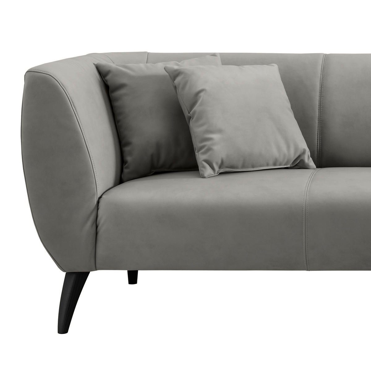 ECKSOFA in Lederlook Grau  - Schwarz/Grau, Modern, Holz/Textil (264/160cm) - Livetastic