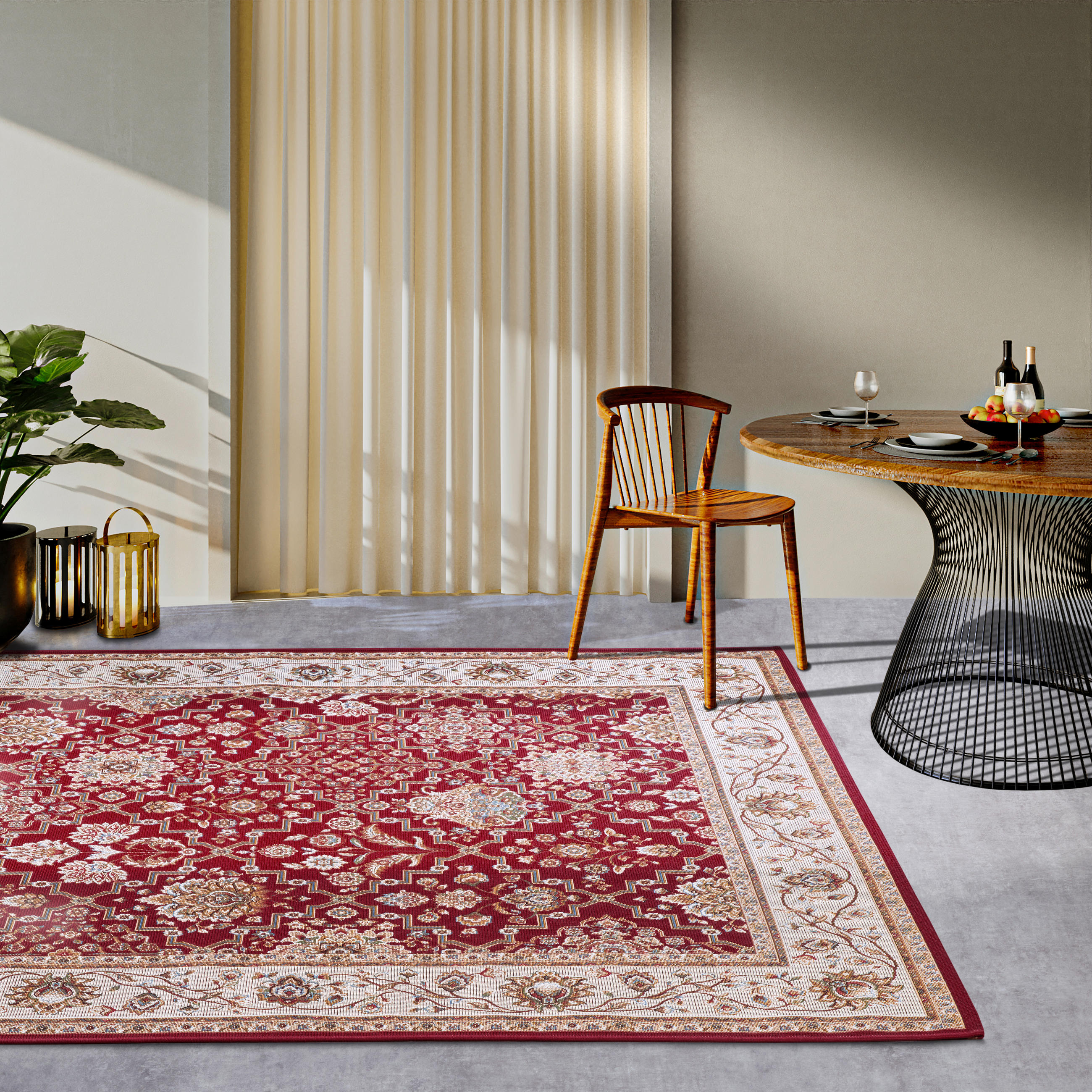 OUTDOORTEPPICH 120/180 cm Kollektion 1767 Creme, Rot  - Rot/Creme, Design, Kunststoff (120/180cm) - Villeroy & Boch
