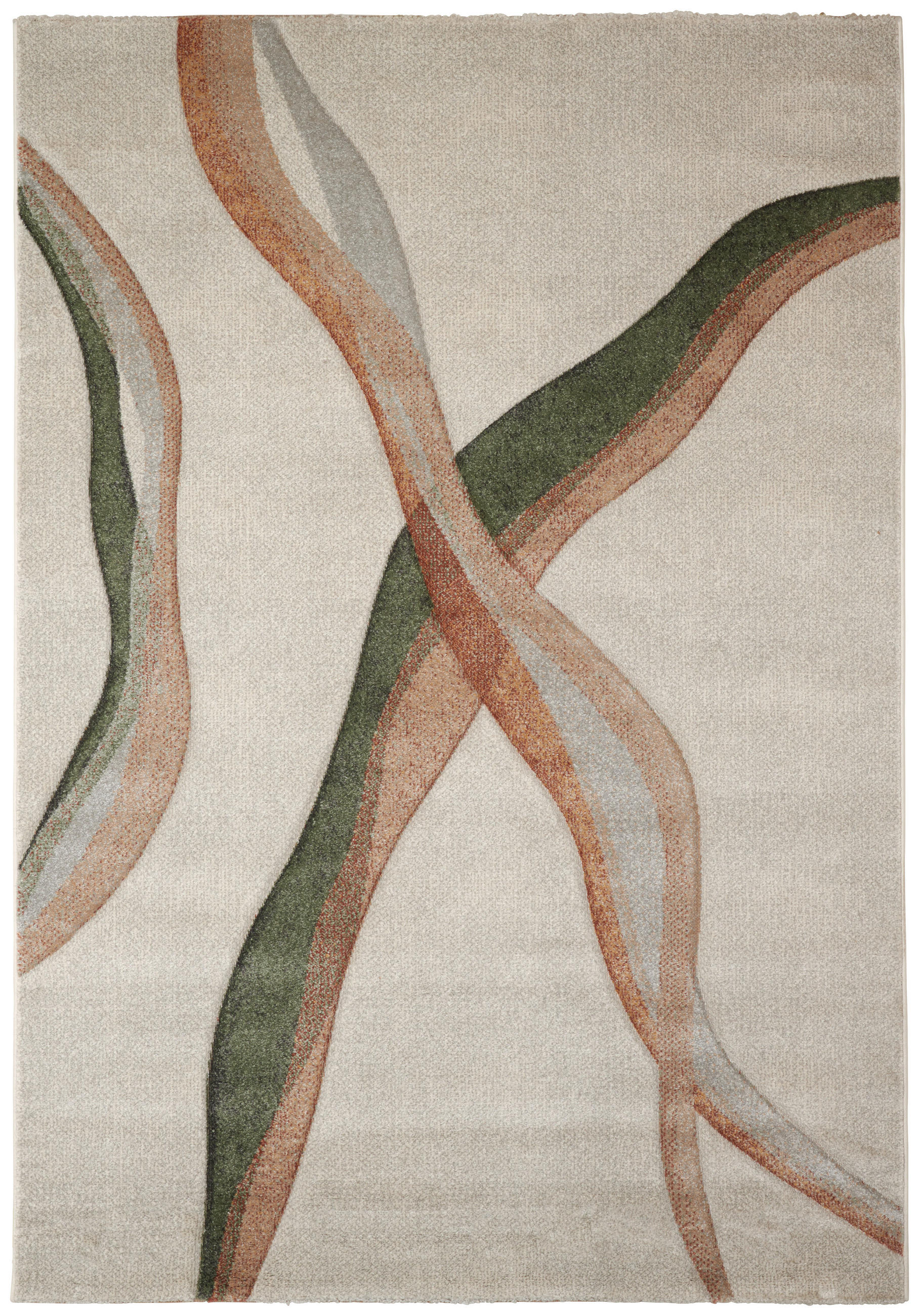 VÄVD MATTA 120/170 cm  - beige/grön, Design, textil (120/170cm) - Novel