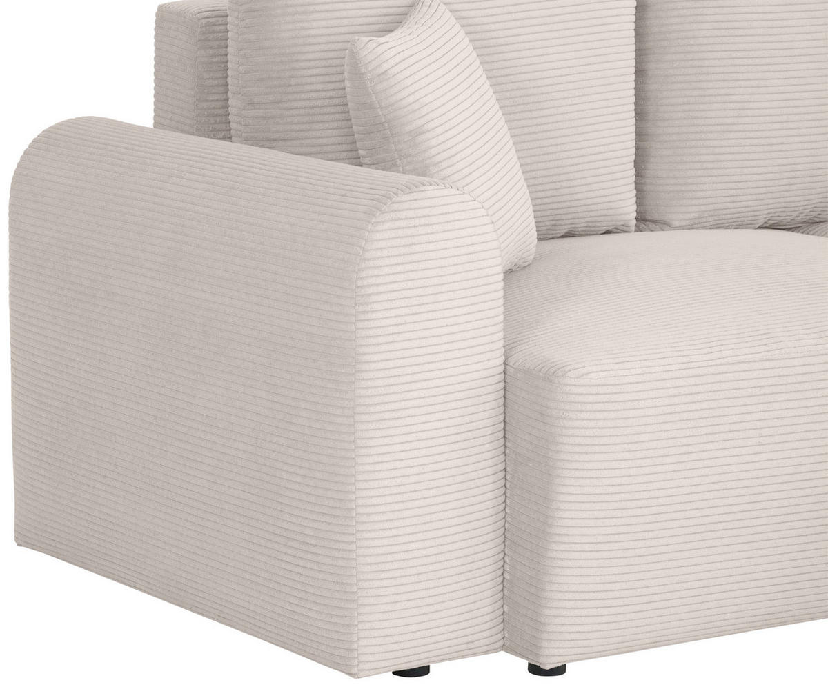 ECKSOFA in Cord Weiss  - Weiss, Design, Textil (250/151cm) - MID.YOU