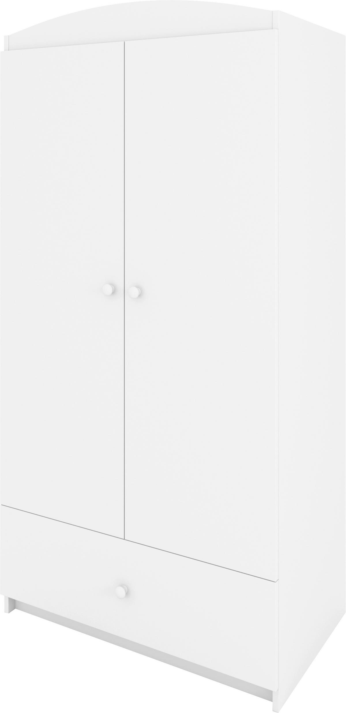 DETSKÁ ŠATNÍKOVÁ SKRIŇA  - biela, Modern, kompozitné drevo/plast (90/190/58cm) - MID.YOU