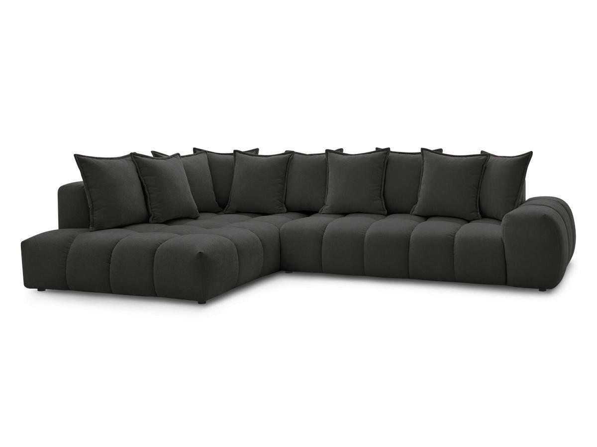 ECKSOFA Ottomane links  EVEREST Struktur  - Schwarz, MODERN, Kunststoff/Textil (210/352cm)