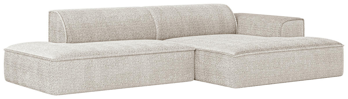 ECKSOFA BILLUND in Cord Sandfarben  294/165 cm  - Sandfarben/Schwarz, KONVENTIONELL, Holzwerkstoff/Kunststoff (294/165cm) - Livetastic
