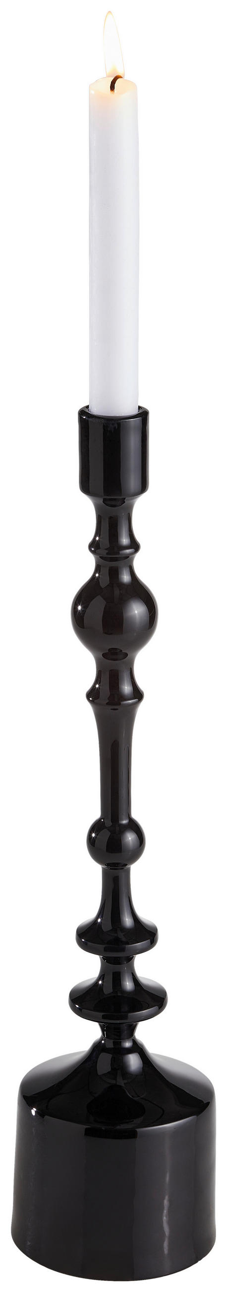 KERZENHALTER - Schwarz, Basics, Metall (10/42cm)