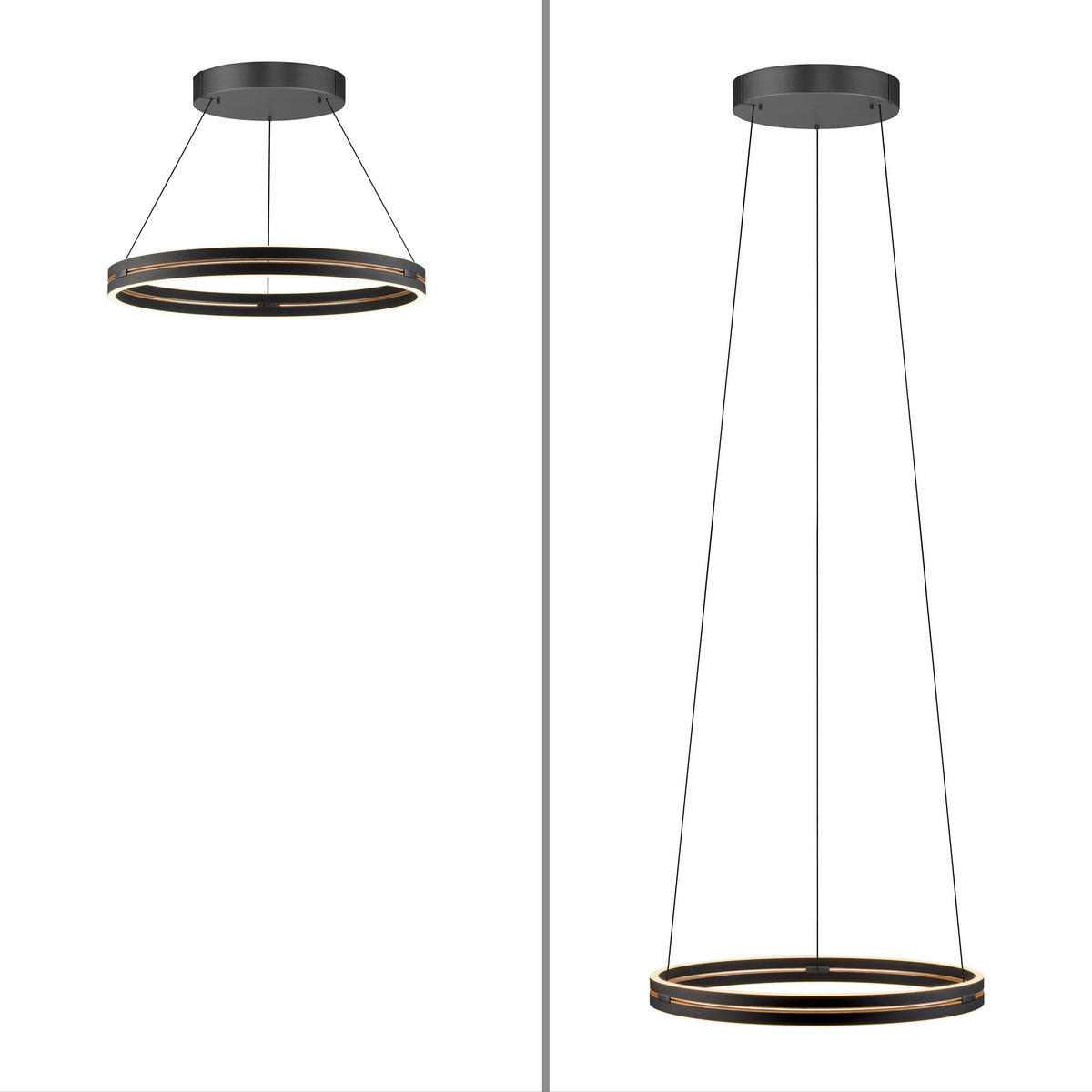 LED-HÄNGELEUCHTE 70.1/70.1/350 cm  - Schwarz, Design, Kunststoff/Metall (70.1/70.1/350cm) - Neuhaus PURE