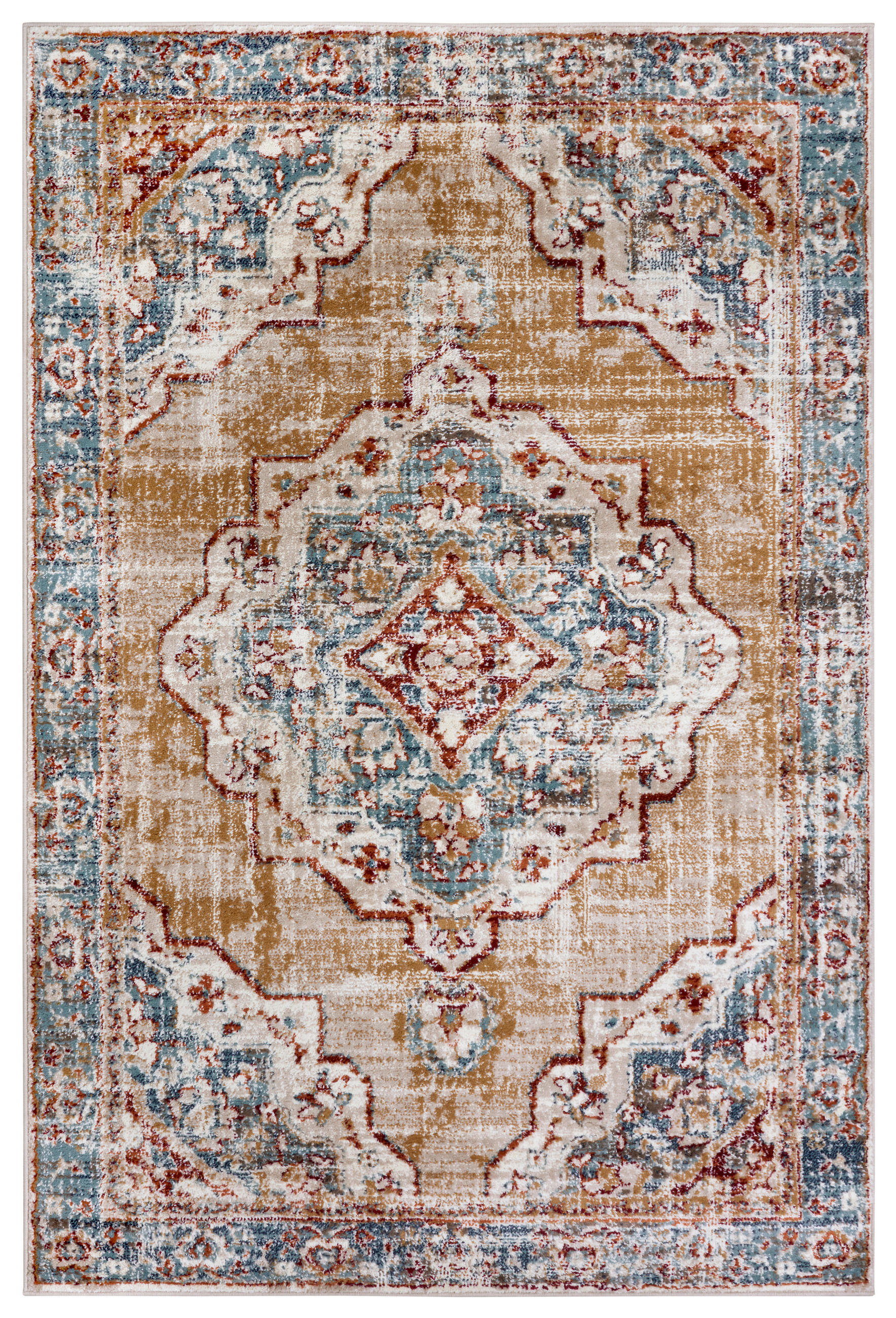 FLACHWEBETEPPICH  Wohnzimmer 160/235 cm Luxor Multicolor, Honig rechteckig  - Multicolor/Honig, Design, Kunststoff/Textil (160/235cm) - Hanse Home
