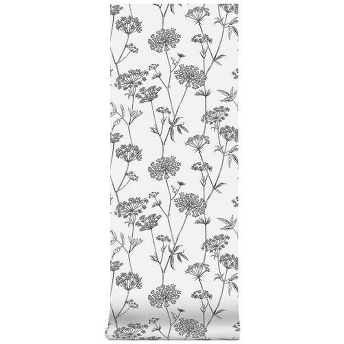 NON WOVEN-TAPET 52/1000 cm  - vit/grå, Basics, papper/plast (52/1000cm)