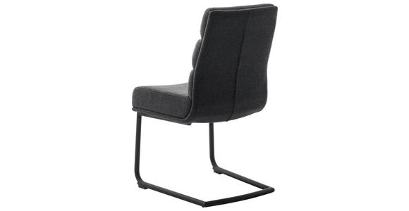 SCHWINGSTUHL  in Stahl Webstoff  - Anthrazit/Schwarz, Design, Textil/Metall (47/90/64cm) - Dieter Knoll