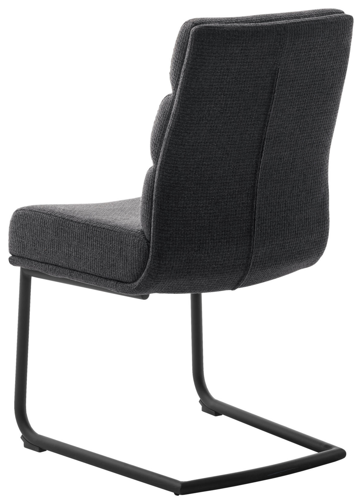 SCHWINGSTUHL  in Stahl Webstoff  - Anthrazit/Schwarz, Design, Textil/Metall (47/90/64cm) - Dieter Knoll