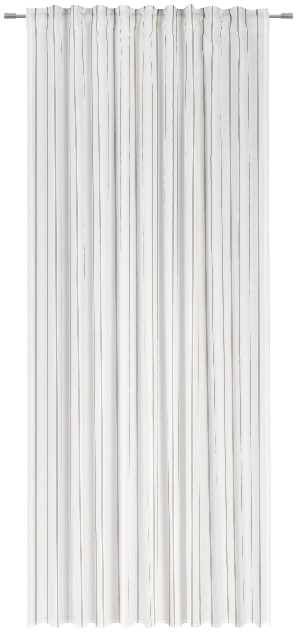 Bio:Vio Fertigvorhang Noela Weiß, Braun 140x255 cm