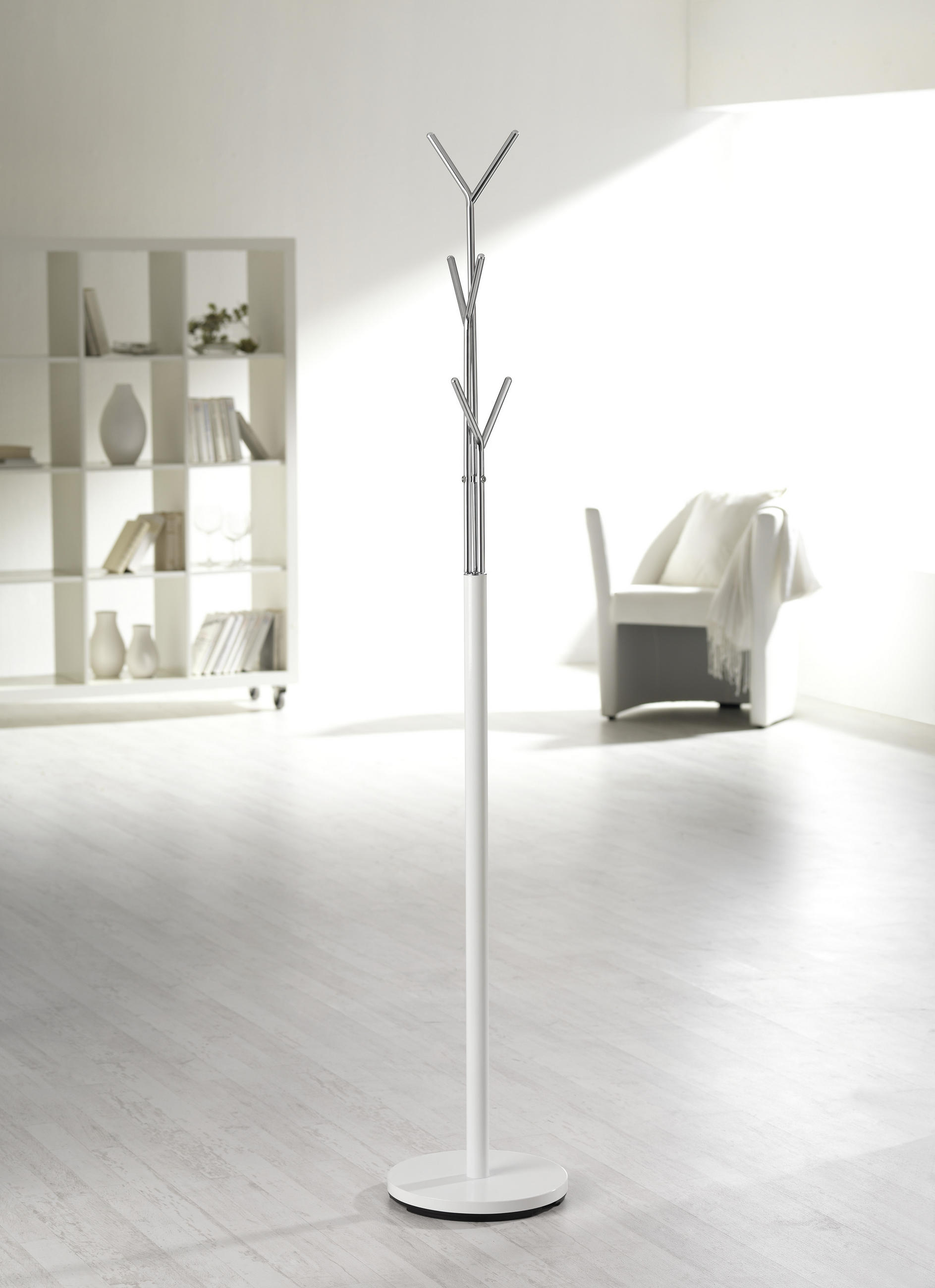 KLÄDSTÄLLNING i vit, kromfärg 29/171/29 cm   - vit/kromfärg, Design, metall (29/171/29cm) - Best Price