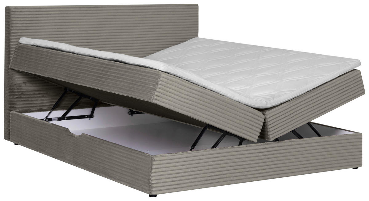 BOXBETT 140/200 cm  in Hellgrau  - Hellgrau/Schwarz, Trend, Kunststoff/Textil (140/200cm) - Boxxx