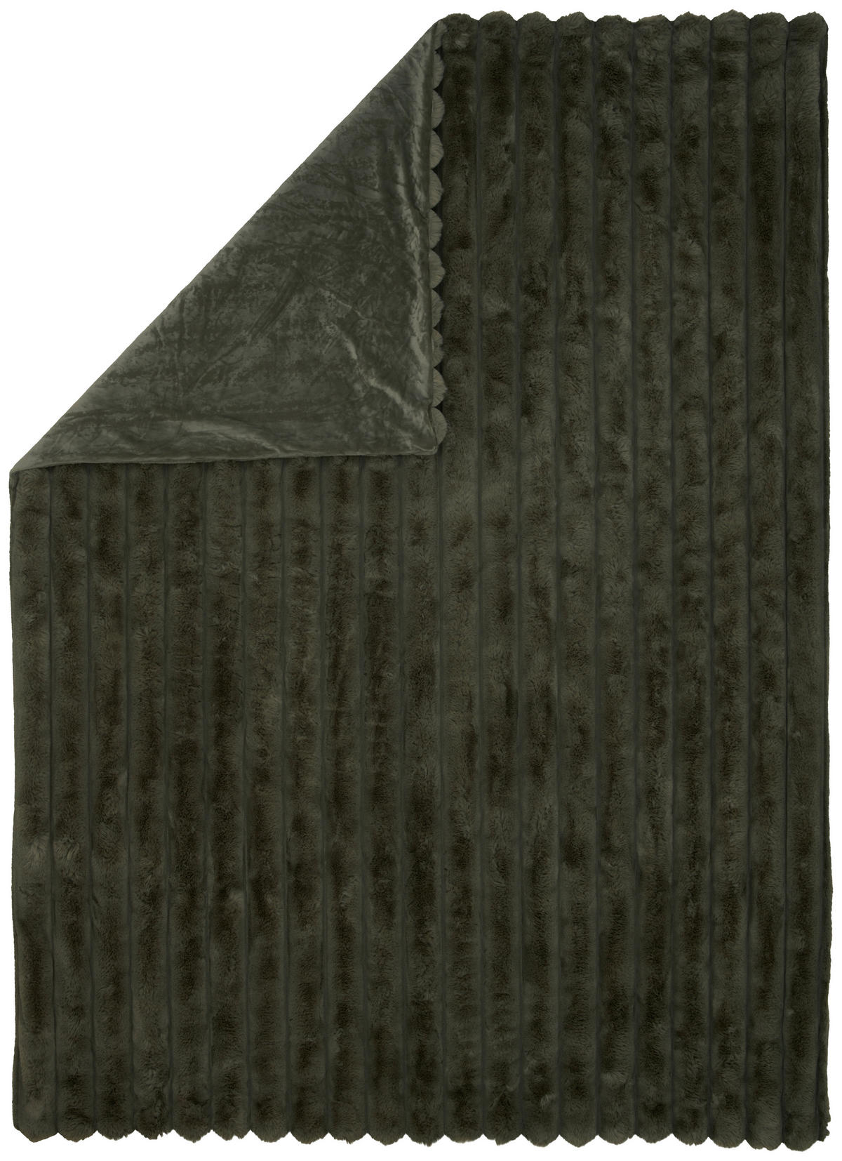 KOŽEŠINOVÁ DEKA, polyester, 150/200 cm - zelená, textil (150/200cm) - Novel