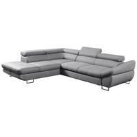 SAROKGARNITÚRA textil szürke  - krómszínű/szürke, Modern, textil/fém (235/280cm) - Hom`in