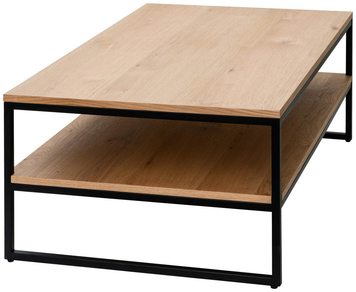 COUCHTISCH Eiche furniert rechteckig Schwarz, Eichefarben  - Eichefarben/Schwarz, Design, Holz/Holzwerkstoff (110/45/70cm) - MID.YOU