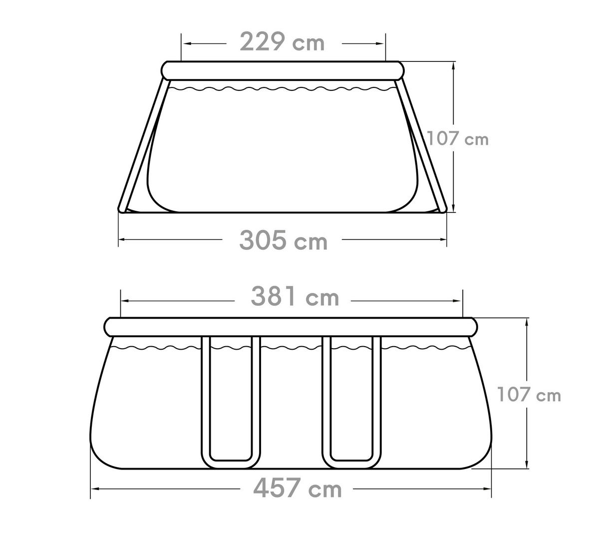 POOL-SET PGP1151042F 457/305/107 cm  - Blau, KONVENTIONELL, Kunststoff (457/305/107cm) - Ambia Garden
