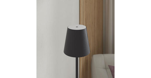 AKKU-STEHLEUCHTE 22/130 cm    - Schwarz, KONVENTIONELL, Kunststoff/Metall (22/130cm) - Novel