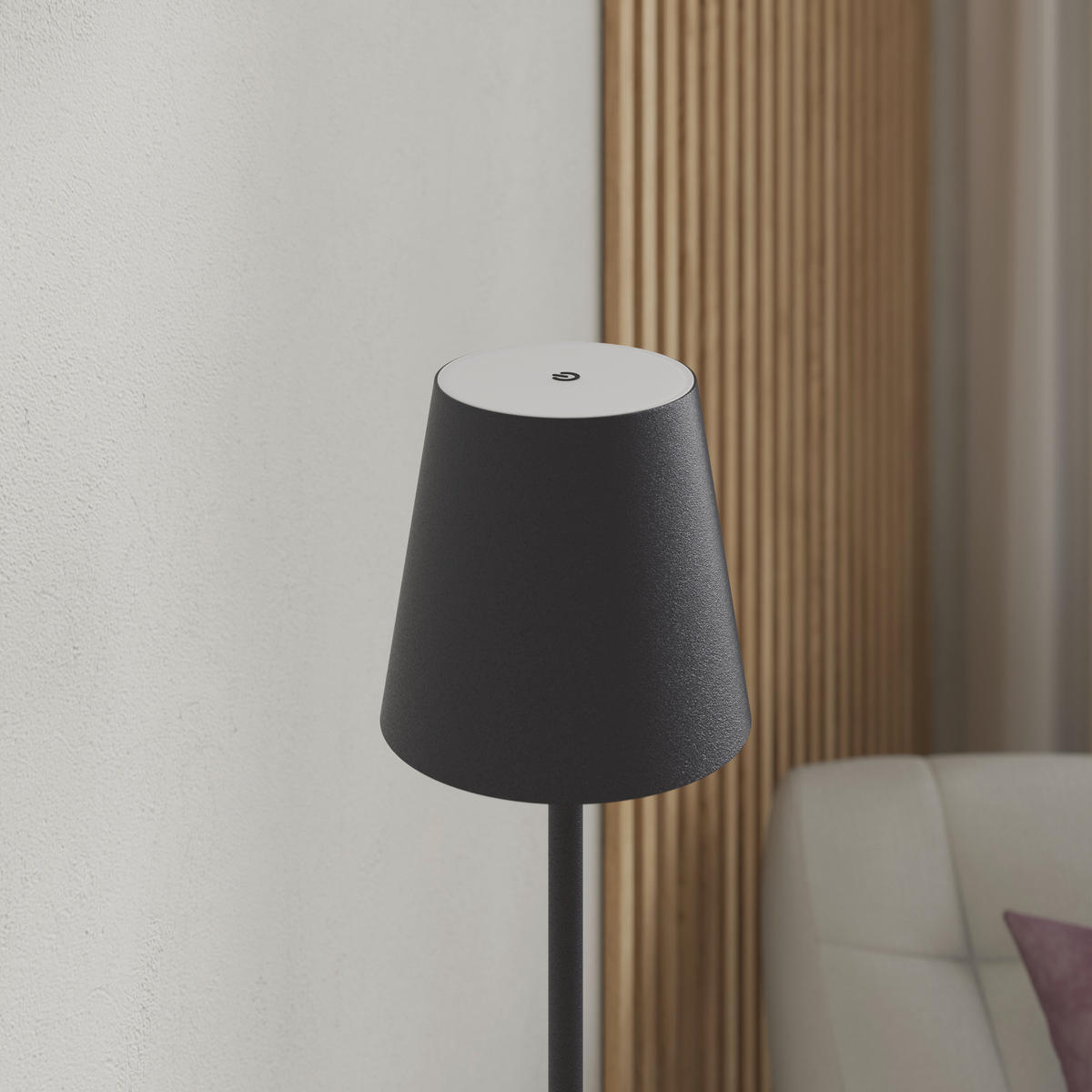 AKKU-STEHLEUCHTE 22/130 cm    - Schwarz, KONVENTIONELL, Kunststoff/Metall (22/130cm) - Novel