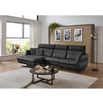 ECKSOFA in Echtleder Anthrazit  169/298 cm  - Anthrazit/Schwarz, Design, Leder/Metall (169/298cm) - Dieter Knoll