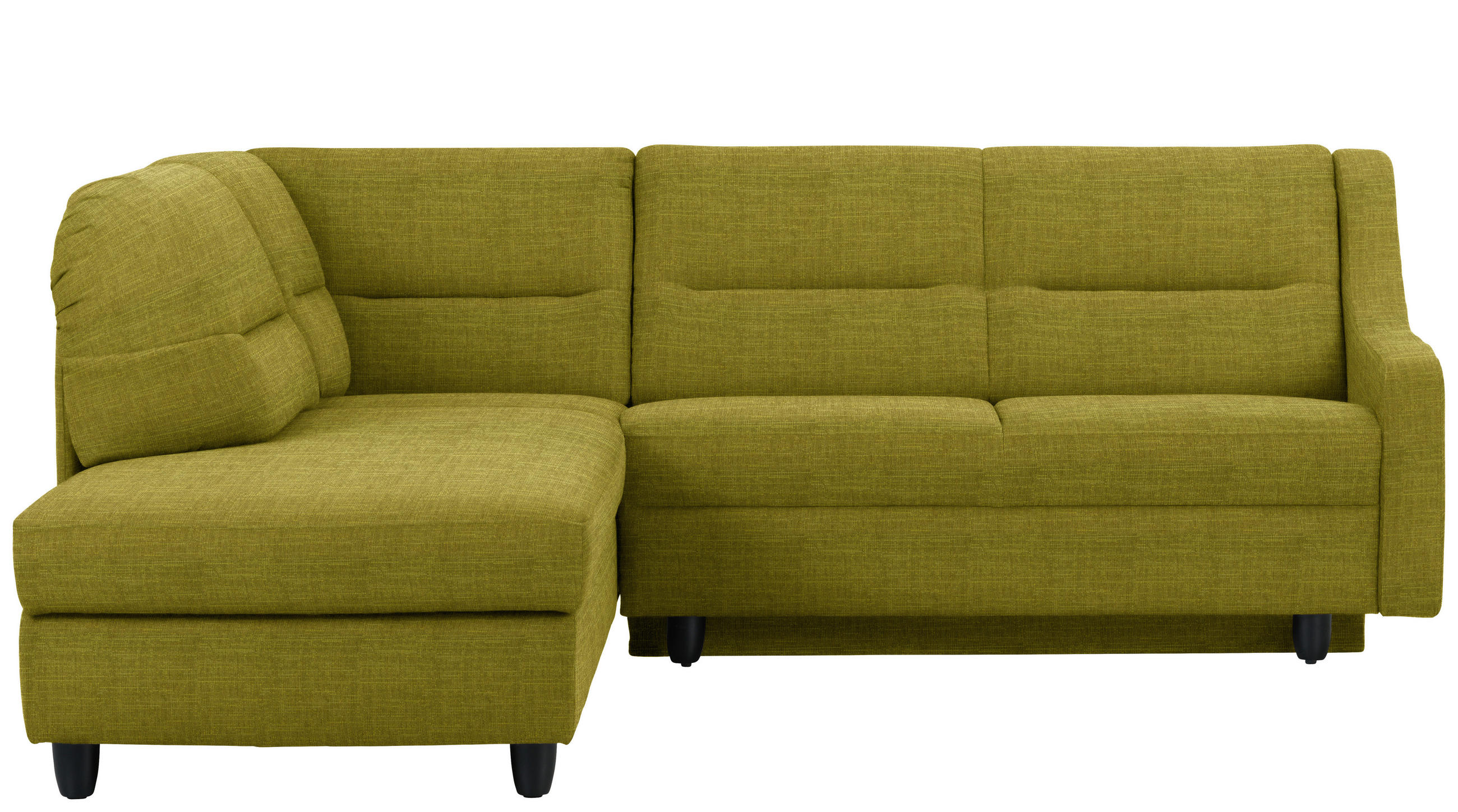 ECKSOFA in Chenille Grün  208/226 cm  - Schwarz/Grün, KONVENTIONELL, Textil (208/226cm) - Sedda