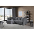 ECKSOFA in Chenille Grau 180/315 cm - Schwarz/Grau, MODERN, Kunststoff/Textil (180/315cm) - Hom`in