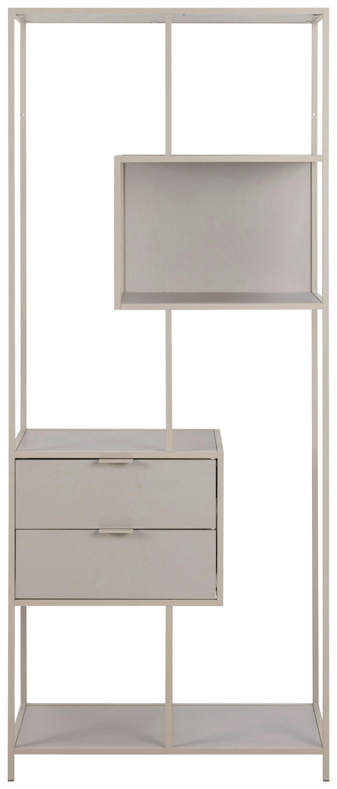 REGAL  77/185/35 cm Hellgrau  - Hellgrau/Schwarz, Modern, Holzwerkstoff/Kunststoff (77/185/35cm)