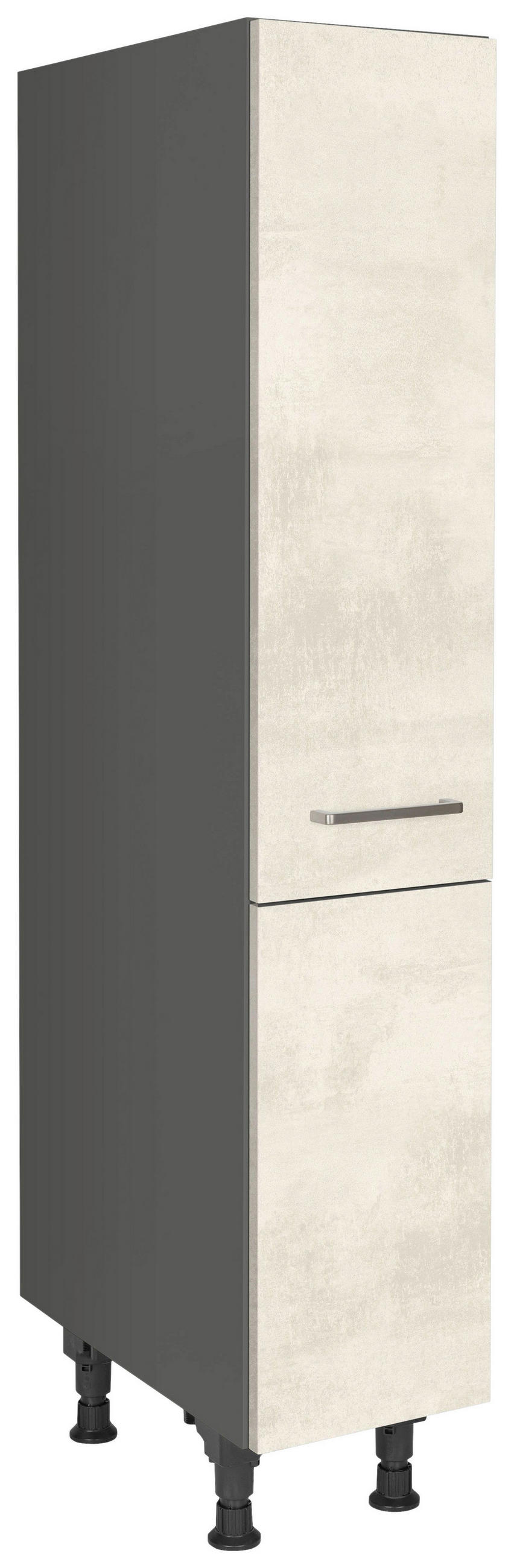 APOTHEKERSCHRANK 30/168/58 cm  in Weiß  - Schieferfarben/Edelstahlfarben, MODERN, Holzwerkstoff/Metall (30/168/58cm) - Nobilia