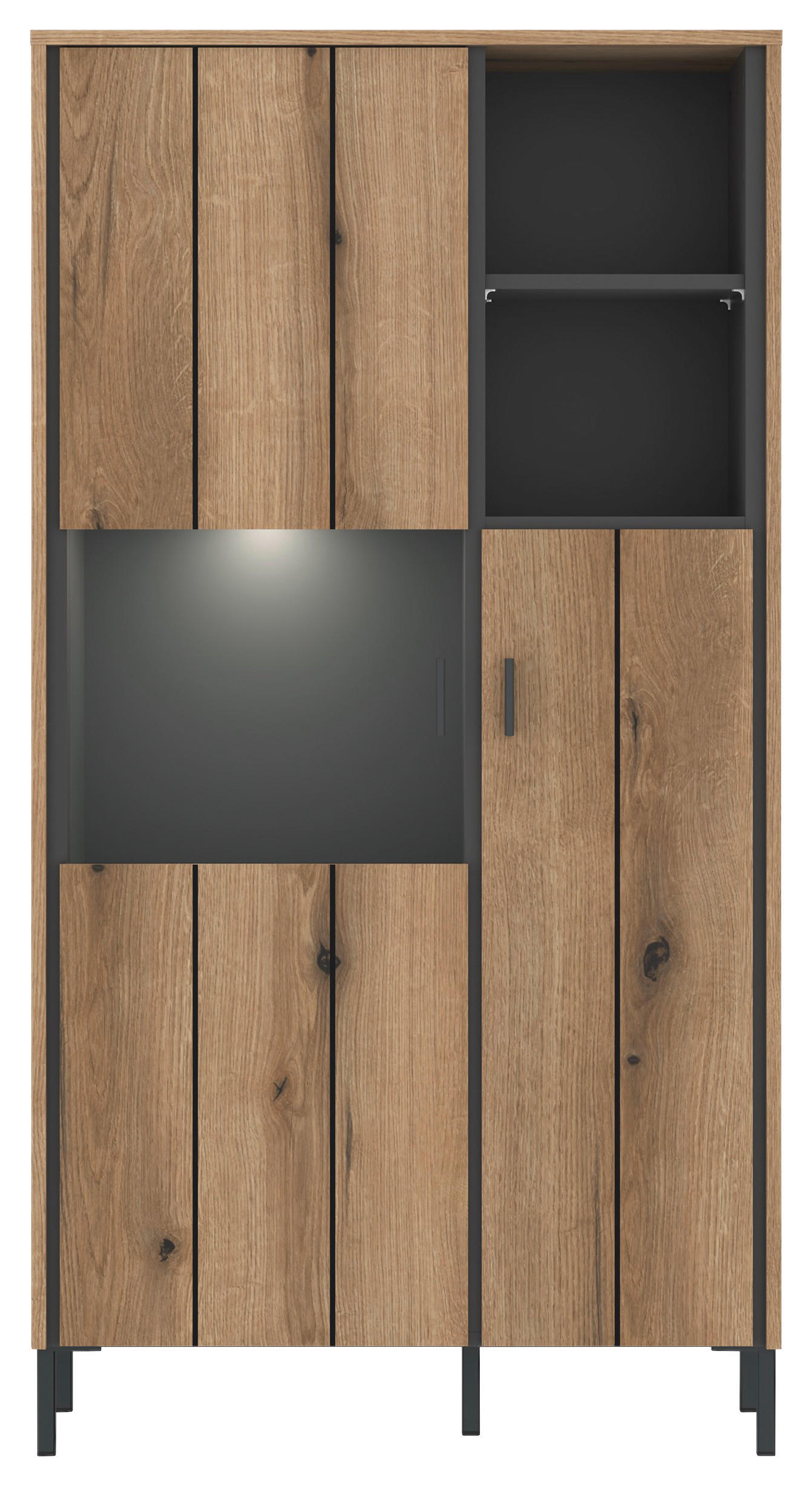 Vitrine, Shirley B: 82,1 cm Eichefarben