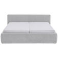 POLSTERBETT Bettkasten, Lattenroste Hellgrau 180/200 cm  - Birkefarben/Buchefarben, Design, Holz/Textil (180/200cm) - Xora