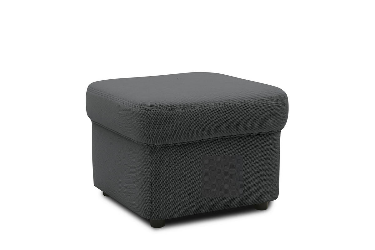 HOCKER FLORES FK Mikrofaser Dunkelgrau  - Dunkelgrau/Schwarz, KONVENTIONELL, Kunststoff/Textil (60/42/60cm) - MID.YOU
