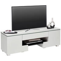 LOWBOARD  in 140/44/40 cm  - Silberfarben/Weiß, Design, Glas/Holzwerkstoff (140/44/40cm) - Carryhome