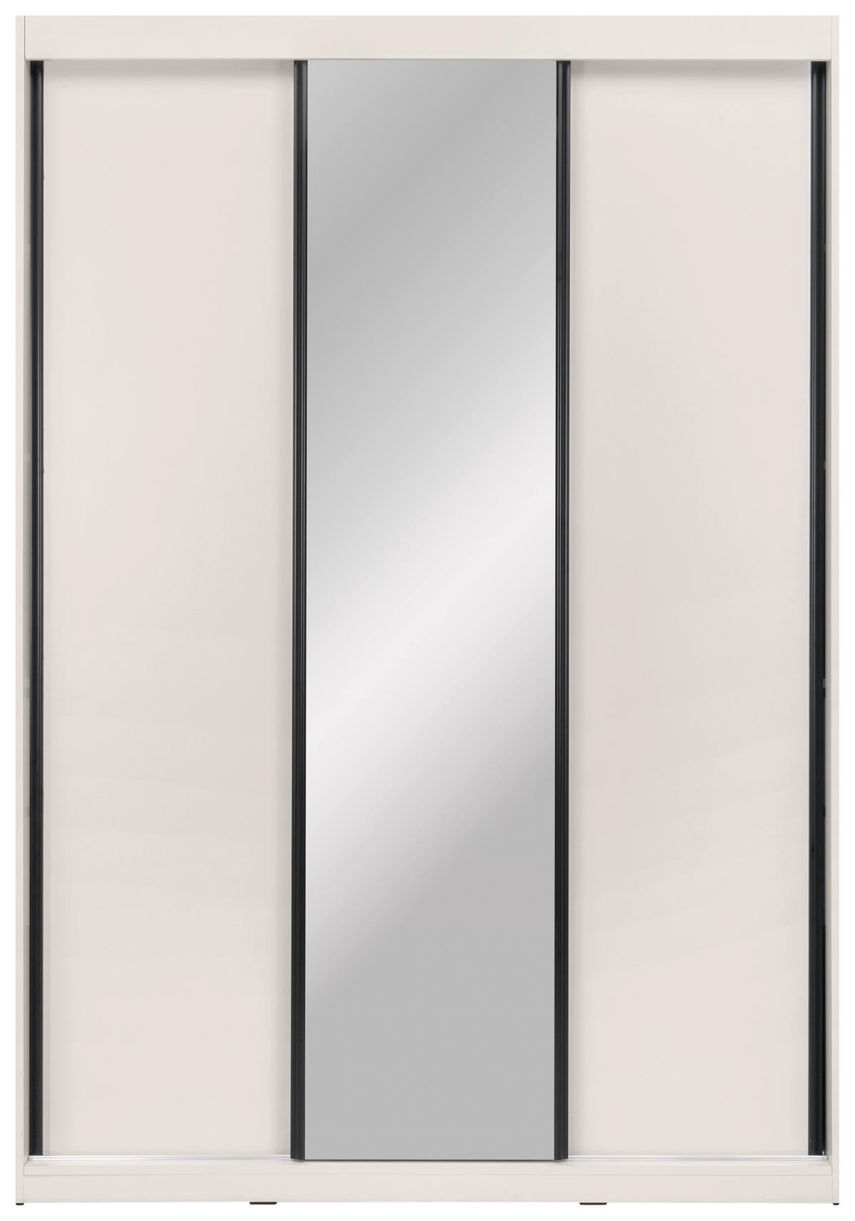 SCHIEBETÜRENSCHRANK 150/215/59,5 cm 3-türig  - Kaschmir/Schwarz, MODERN, Holzwerkstoff/Metall (150/215/59,5cm) - MID.YOU