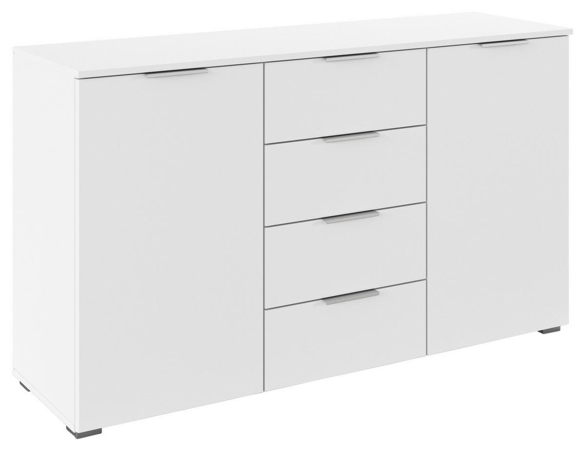 SIDEBOARD 140/81/42 cm  in Weiss  - Weiss/Alufarben, Modern, Holzwerkstoff/Kunststoff (140/81/42cm) - Rauch Möbel