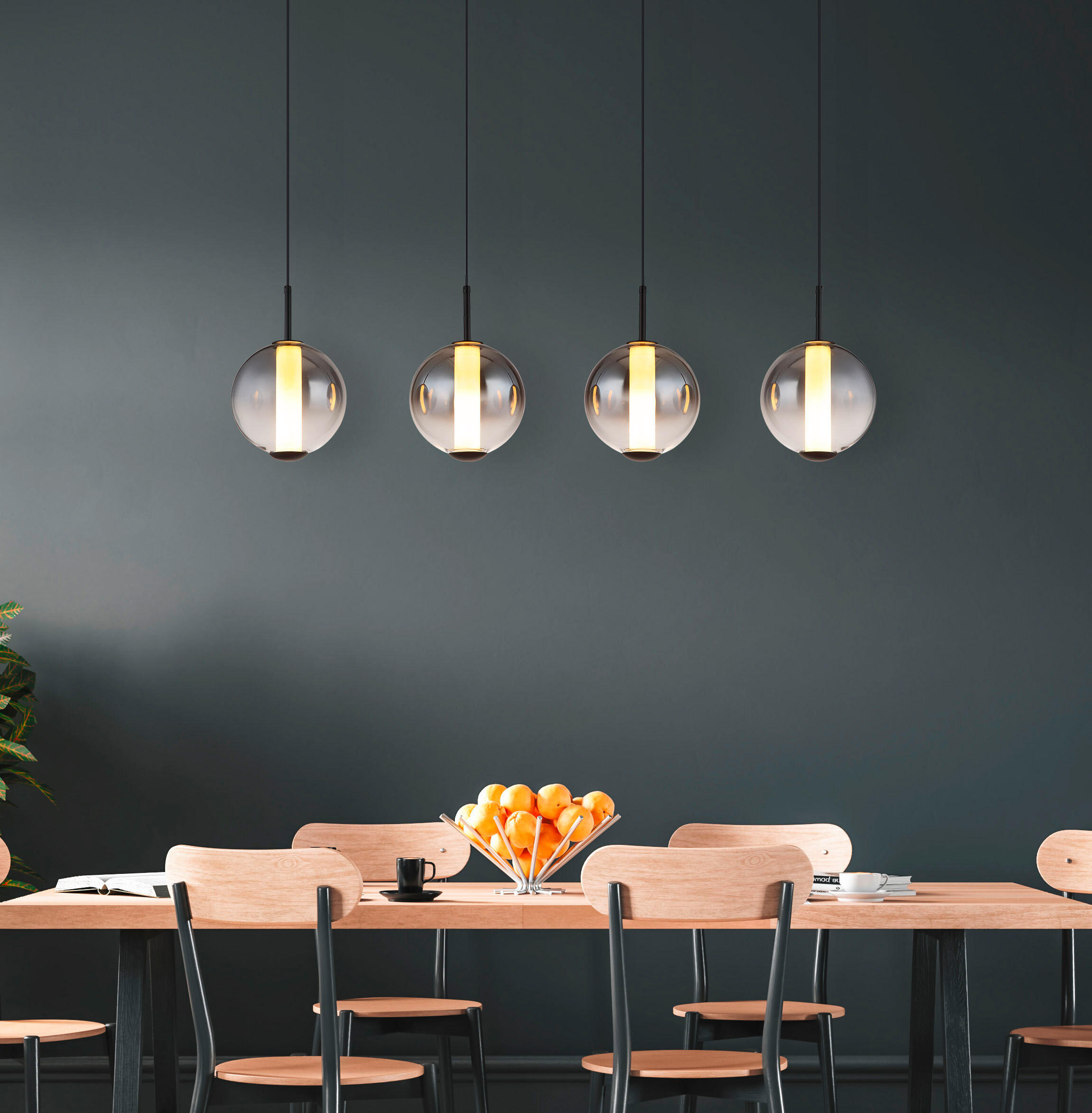 LED-HÄNGELEUCHTE 100/18/120 cm  - Schwarz/Weiß, KONVENTIONELL, Glas/Kunststoff (100/18/120cm) - Globo
