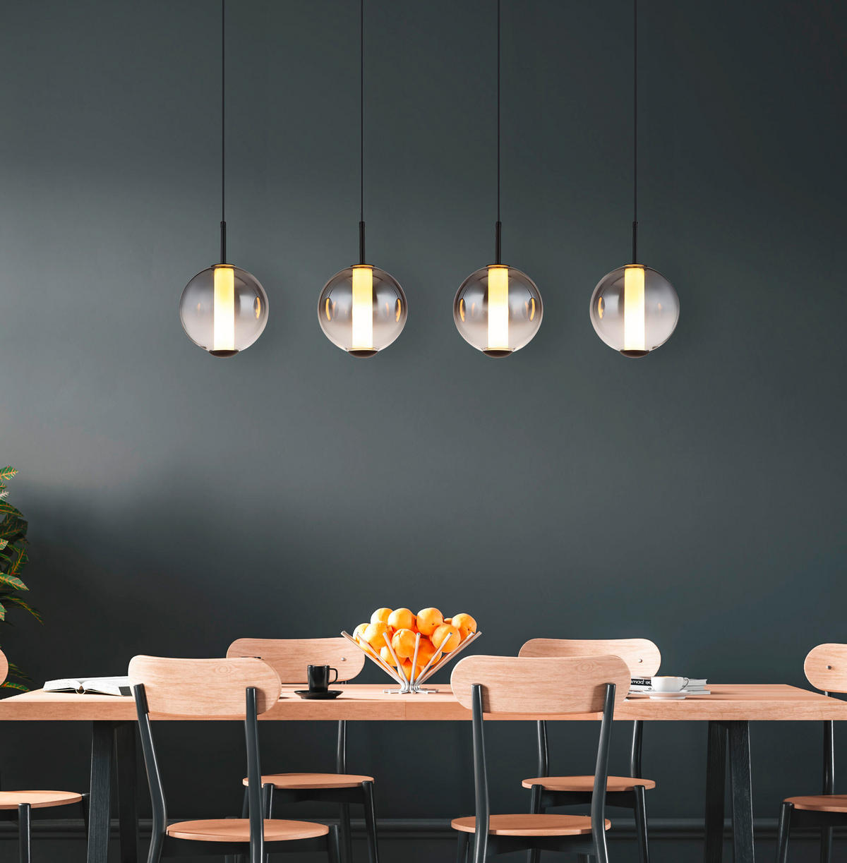 LED-HÄNGELEUCHTE LACY 100/18/120 cm   - Schwarz/Weiß, KONVENTIONELL, Glas/Kunststoff (100/18/120cm) - Globo