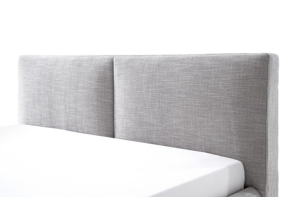 POLSTERBETT 180/200 cm  in Hellgrau  - Hellgrau/Naturfarben, Modern, Holz/Textil (180/200cm) - Livetastic