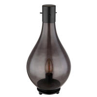 TISCHLEUCHTE 18/35 cm   - Schwarz, Basics, Glas/Metall (18/35cm) - Globo