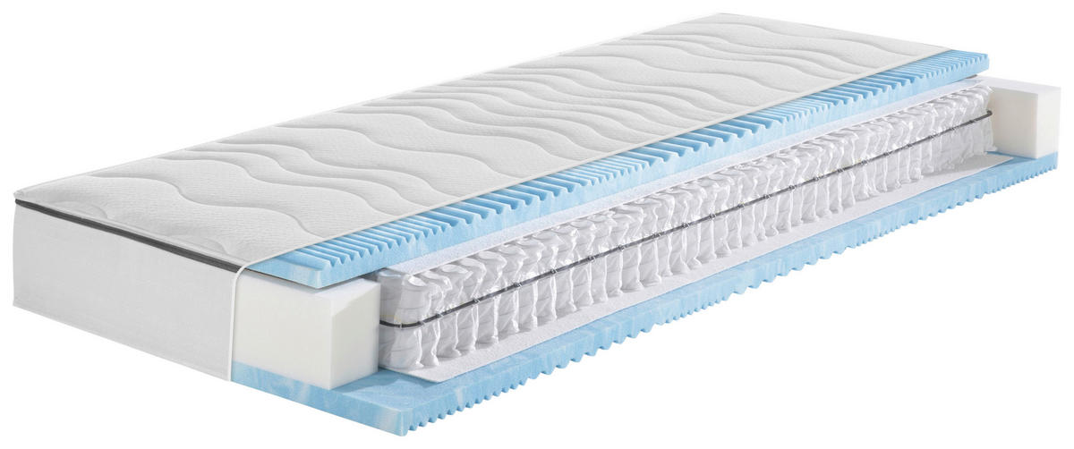 GEL-TASCHENFEDERKERNMATRATZE 80/200 cm Höhe ca. 24 cm 7 -Zonen - Weiß, Basics, Textil (80/200cm) - FAN