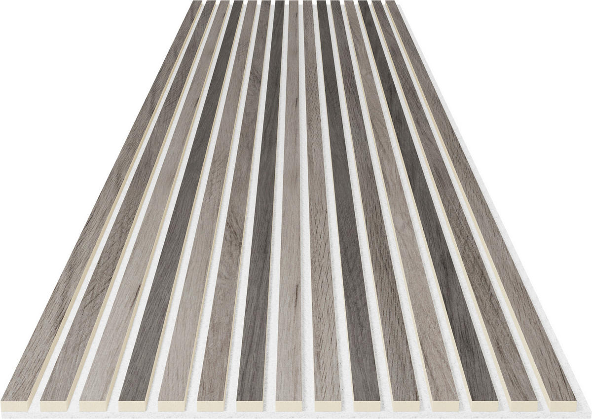 AKUSTIKPANEEL Echtholz 250/60 Echtholz Eiche grau acous Professional  - Eiche grau, KONVENTIONELL, Holz/Kunststoff (250/60/2.1cm) - Novel