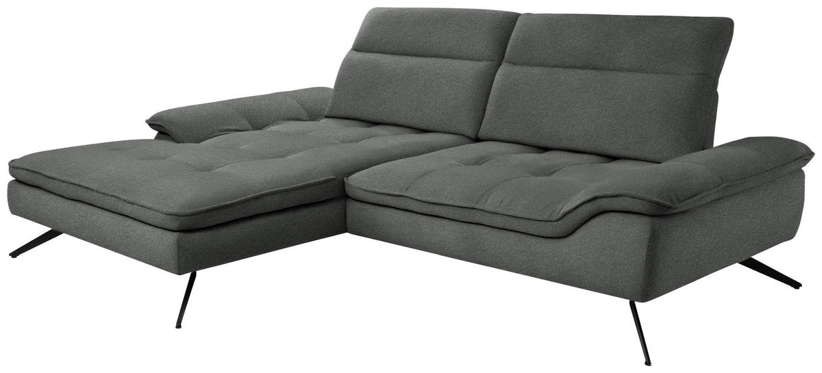 KUTNA GARNITURA tekstil  antracit   - crna/antracit, Design, tekstil/metal (179-202/288cm) - Stylife