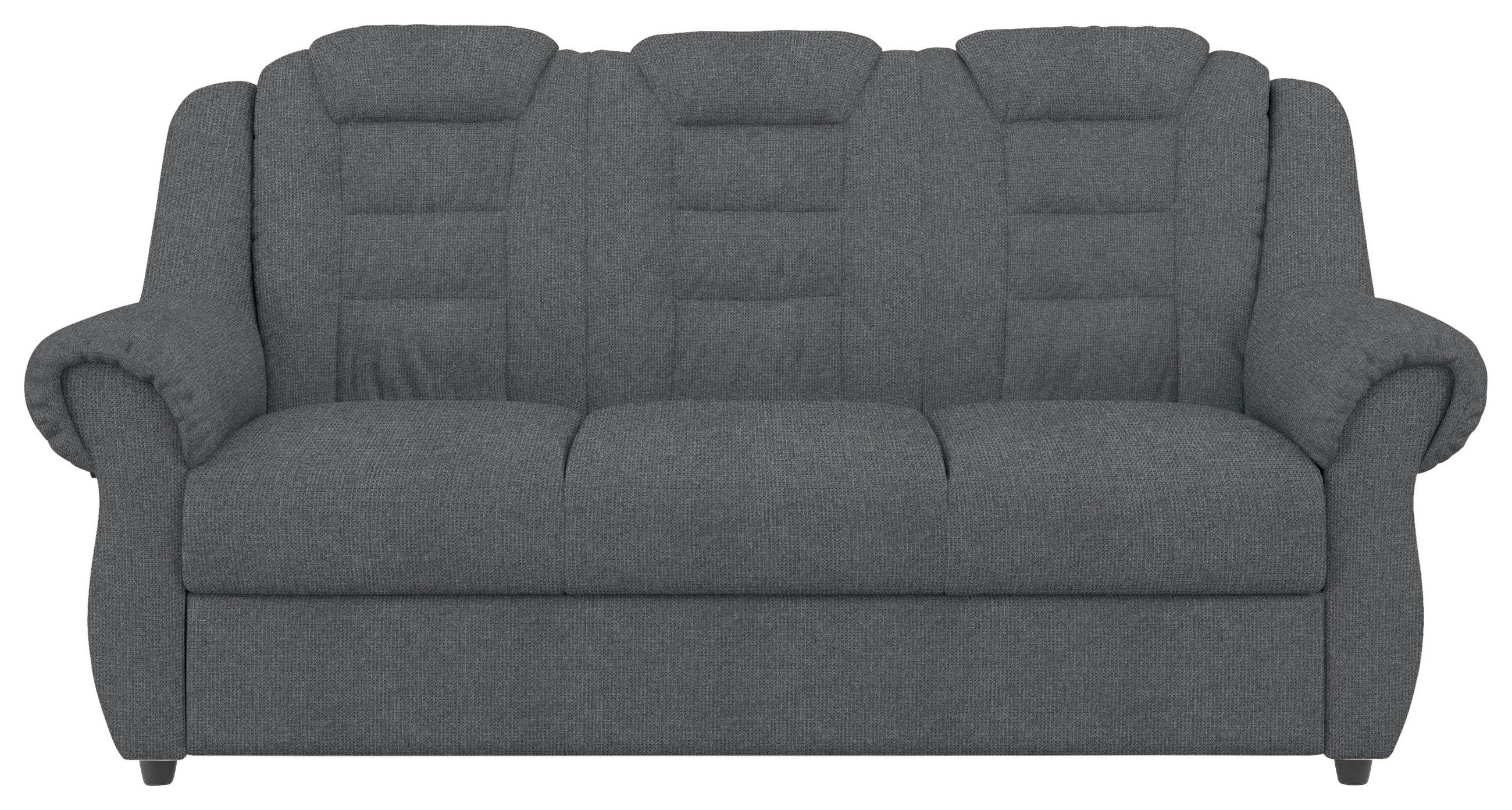 3-SITZER-SOFA Chenille Dunkelgrau  - Dunkelgrau/Schwarz, KONVENTIONELL, Kunststoff/Textil (196/102/1101cm) - Livetastic