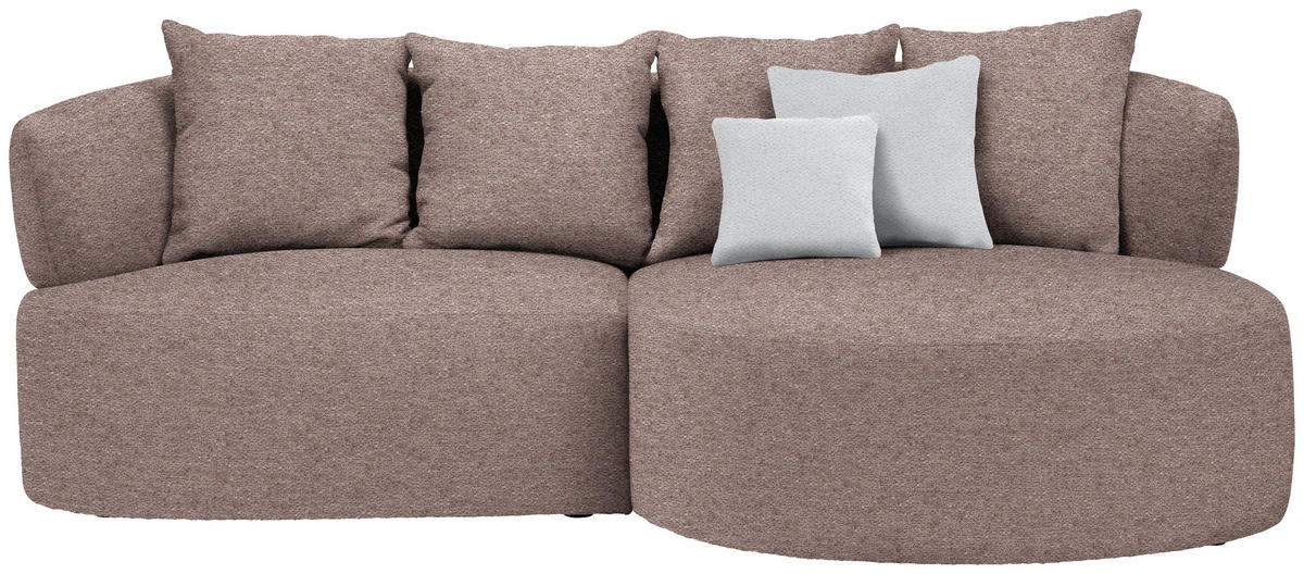 ECKSOFA in Chenille Rotbraun  235/166 cm  - Rotbraun/Hellgrau, MODERN, Kunststoff/Textil (235/166cm) - Hom`in