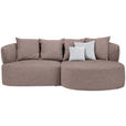 ECKSOFA in Chenille Rotbraun  235/166 cm  - Rotbraun/Hellgrau, MODERN, Kunststoff/Textil (235/166cm) - Hom`in
