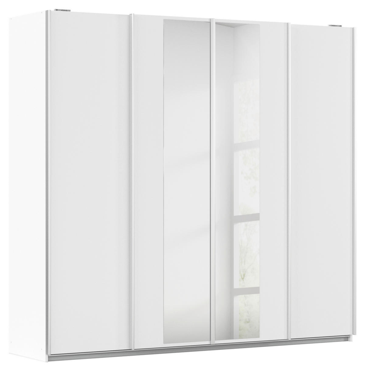 GARDEROB MED SKJUTDÖRRAR 226/211/62 cm 4-dörrar - vit/klar, Modern, metall/trämaterial (226/211/62cm) - Rauch Möbel