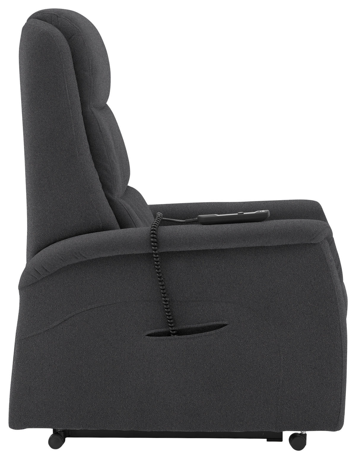 FERNSEHSESSEL in Mikrofaser Dunkelgrau  - Dunkelgrau/Schwarz, KONVENTIONELL, Kunststoff/Textil (70/107/88cm) - Valdera