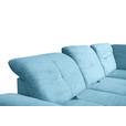 ECKSOFA in Cord Blau  - Blau/Schwarz, Design, Textil/Metall (313/242cm) - Xora